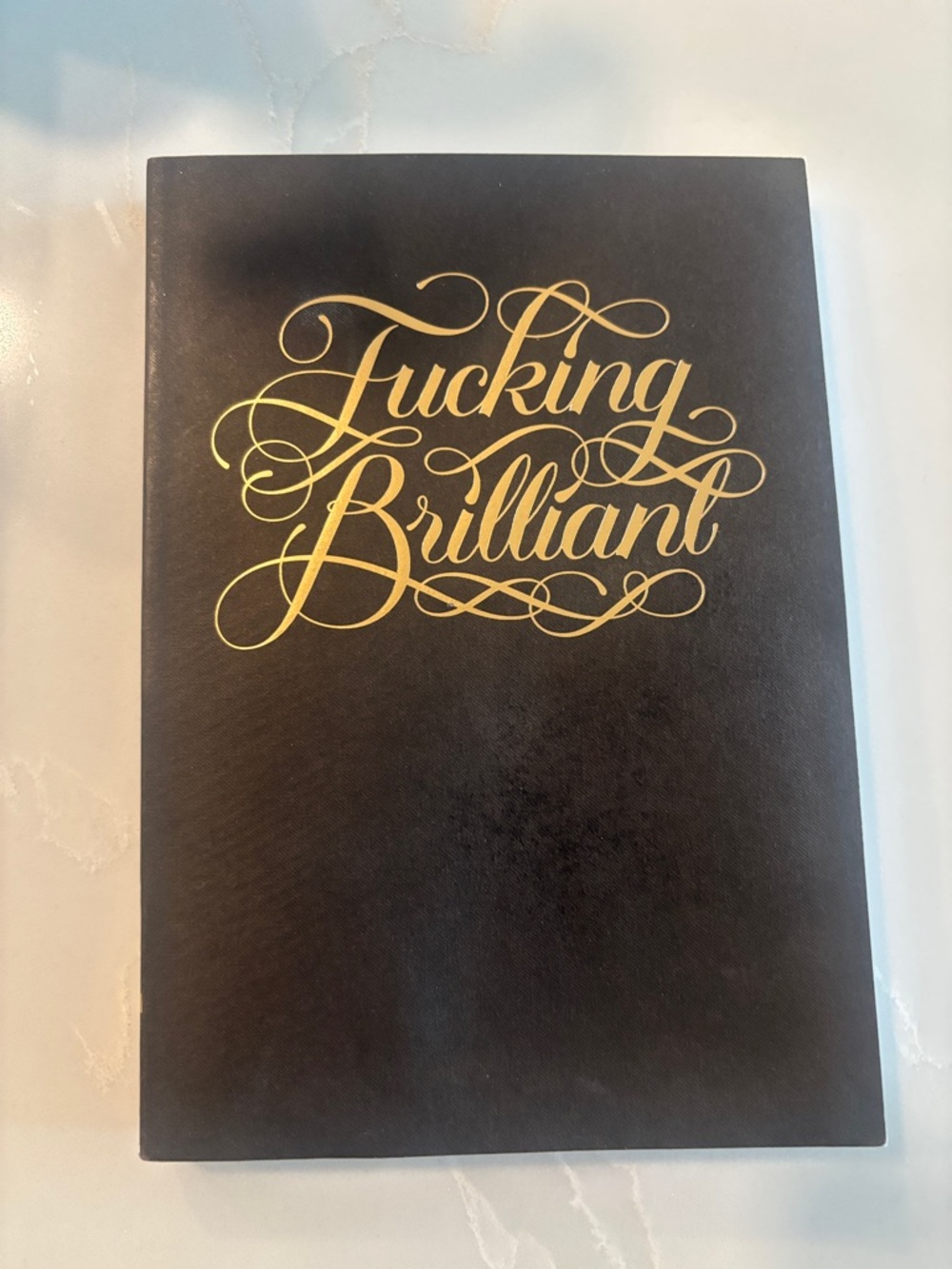 Chronicle Books Black Notebook with Gold Script "Fucking Brilliant"